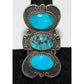 Navajo Kingman & Number 8 Turquoise Ring Sz 7 Sterling Silver Signed
