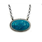 Navajo turquoise bar necklace featuring a blue Royston turquoise cabochon set in sterling silver by A. Martinez.
