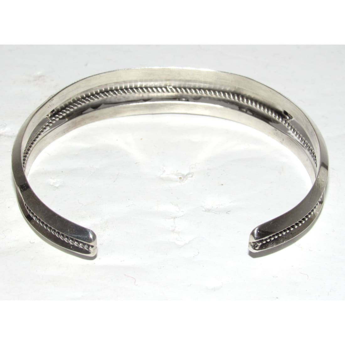 Navajo Mediterranean Coral Stacker Cuff Bracelet Sterling Silver 7 1/2" Wrist