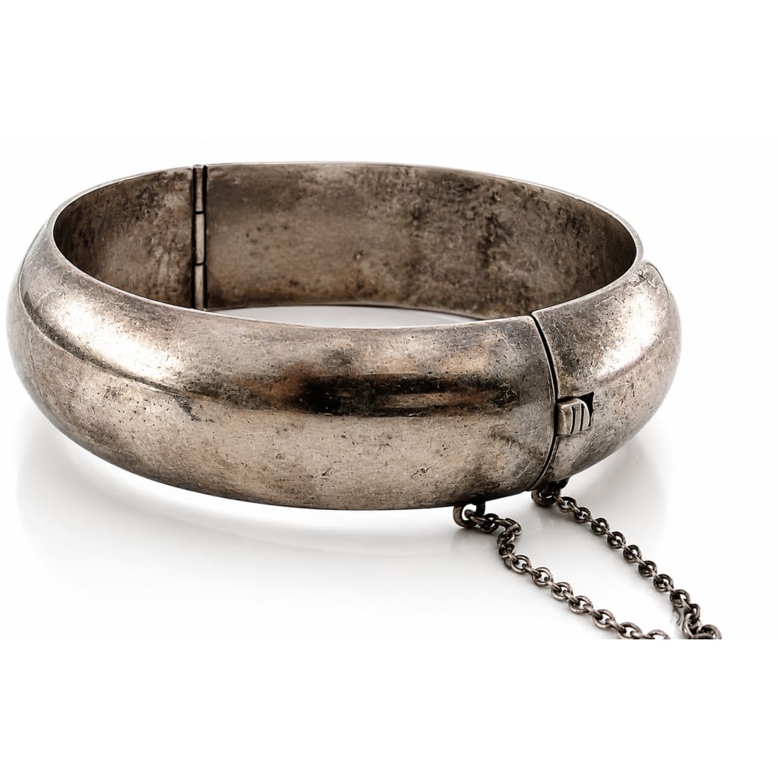 Vintage Taxco Mexico Modernist Sterling Silver Bangle Bracelet by AEM Studio