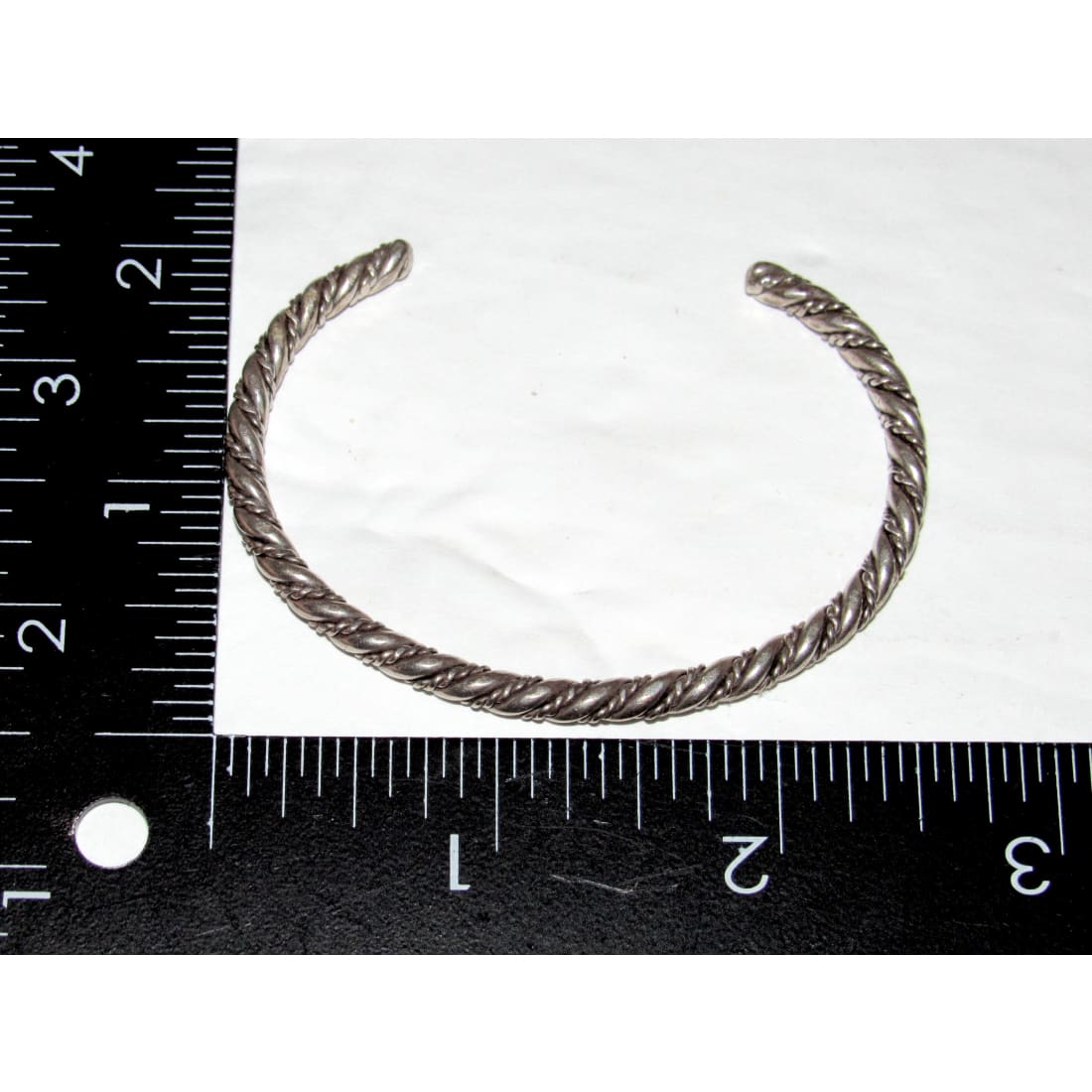 Vintage Navajo Sterling Silver Cuff Bracelet Twisted Rope Design Cuff