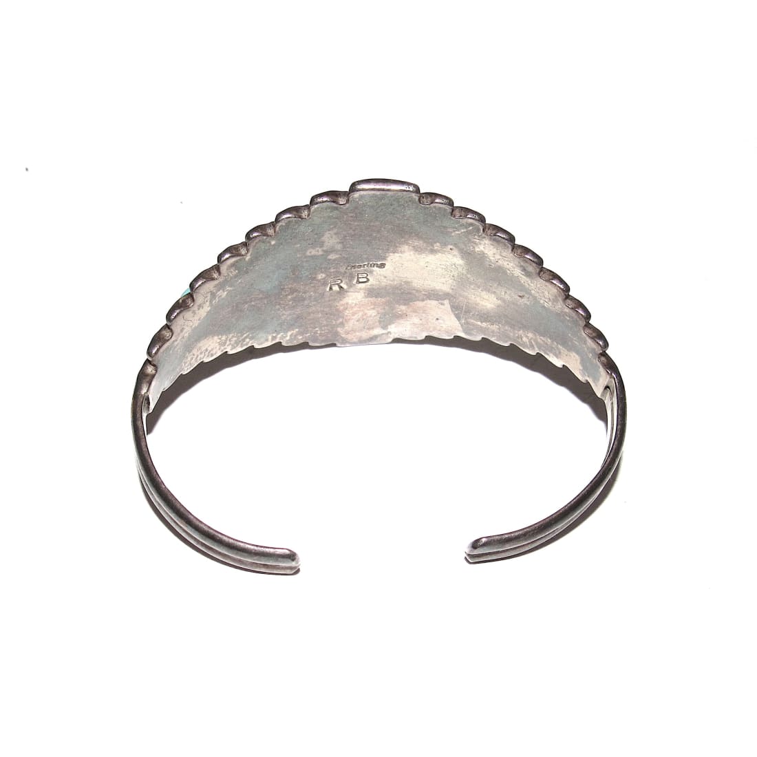 Old Pawn Navajo Morenci Turquoise Cuff Bracelet Sterling Silver Native Robert Begay