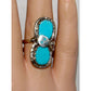 Vintage Zuni Turquoise Snake Ring Sz 7 Sterling Silver Effie Calavaza