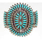 Navajo Turquoise Cluster Cuff Bracelet Sterling Silver Native American Signed