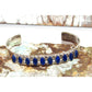 Zuni Lapis Cuff Bracelet Sterling Silver Stacker Native American Coonsis
