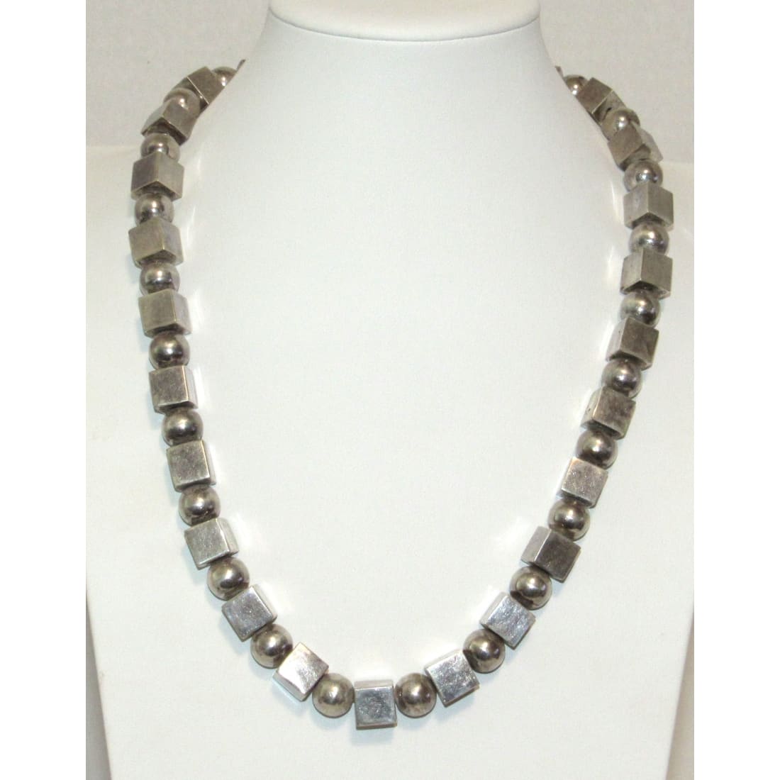 MOD Taxco Mexico Necklace Sterling Silver Beads Statement Necklace 122G
