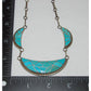 Old Pawn Zuni Turquoise Inlay Necklace Sterling Silver Orlinda Natewa