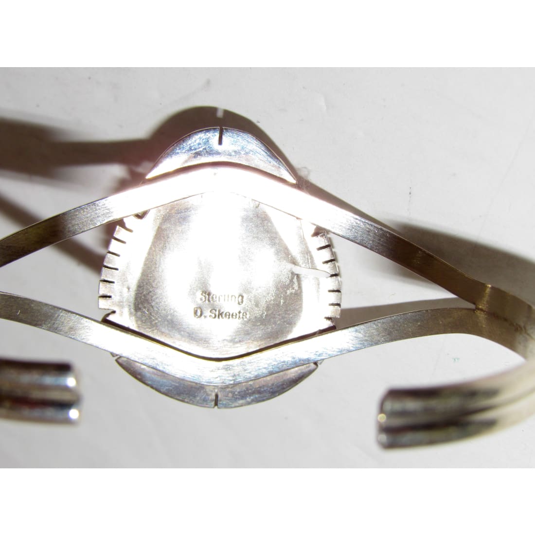 Navajo Blue Moon Turquoise Cuff Bracelet Sterling Silver D. Skeets