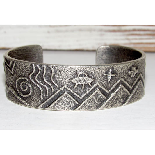 Navajo Monty Claw Tufa Cast Sterling Silver Cuff Bracelet