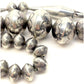 Old Pawn Navajo Pearls Necklace Hand Made Stamped Saucer Beads Sterling Silver 23"