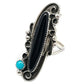 Navajo Ring Onyx Turquoise Sterling Silver Sz 8 Native American S. Yazzie Women