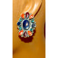 Vintage Navajo Turquoise Spiny Cluster Earrings Sterling Silver J. Patterson