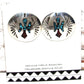 Navajo Earrings Peyote Bird Design Turquoise Coral Inlay J.Yazzie