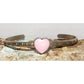 Navajo Pink Conch Heart Bracelet Stacker Sterling Silver Cuff G. Jones
