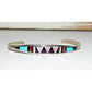 Zuni Inlay Turquoise Coral Bracelet Sterling Silver C. Weebothee Stacker