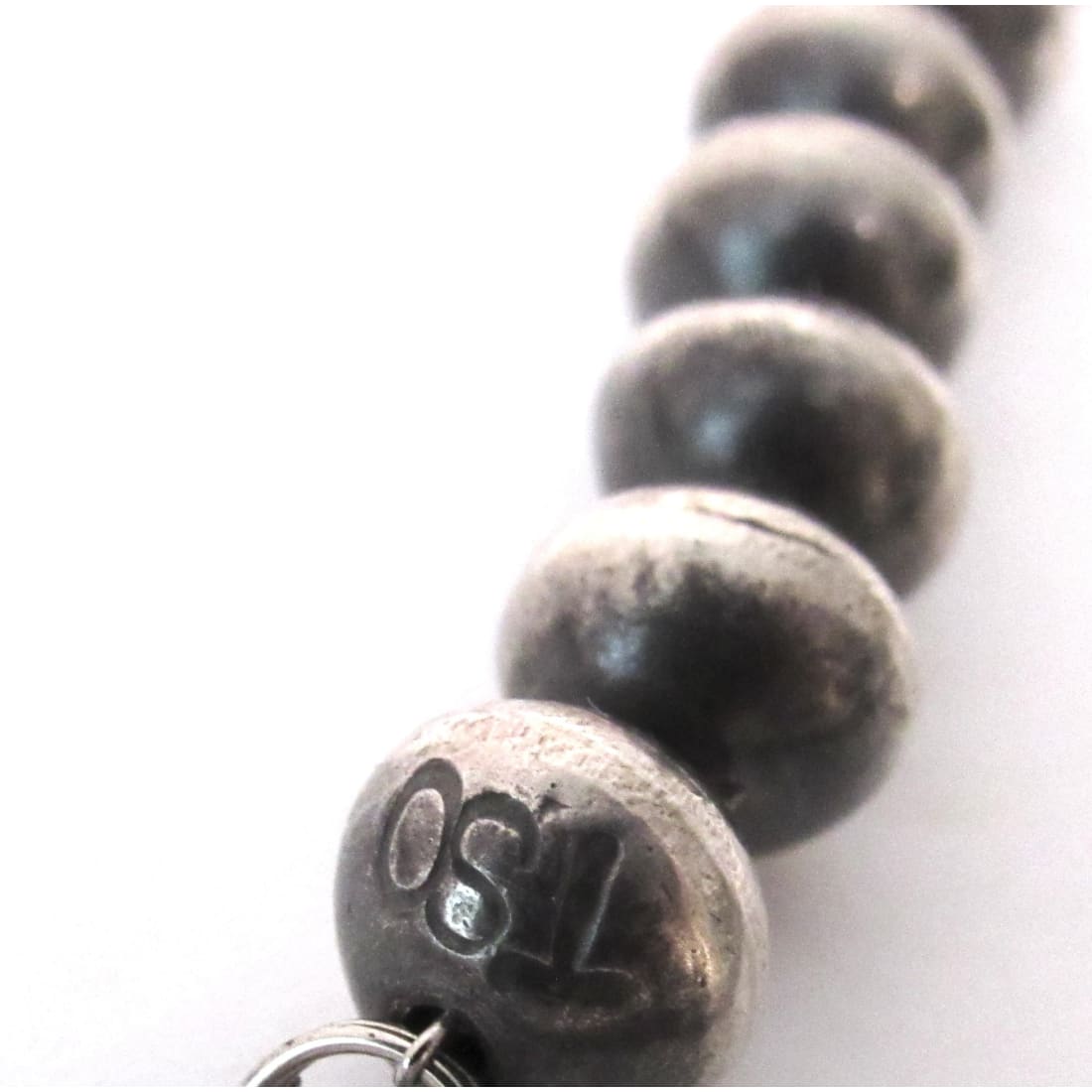10mm Navajo Pearls Necklace Sterling Silver Saucer Beads Necklace 24" V. Tso