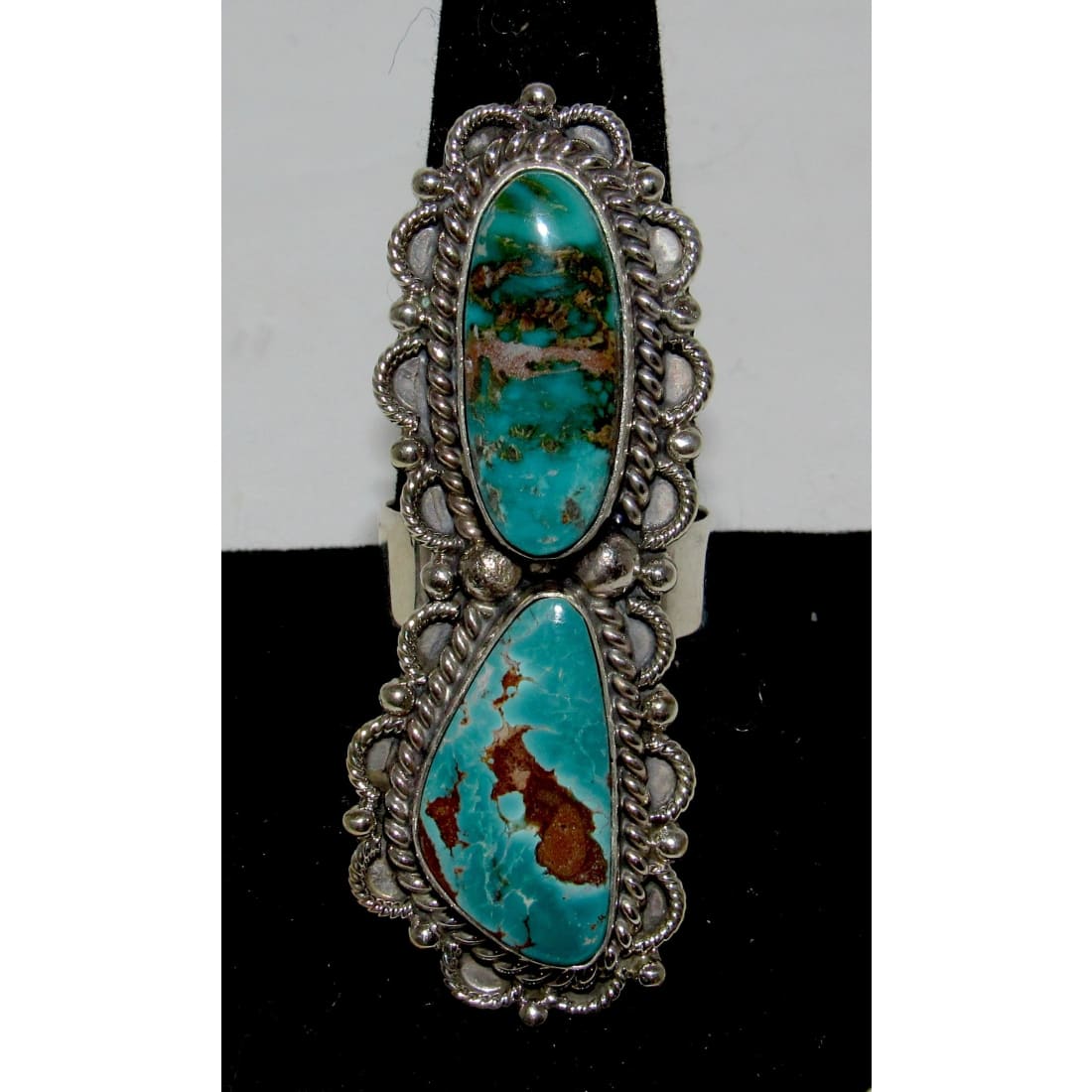 Massive Navajo Royston Turquoise Statement Ring Sz 10 Sterling Silver