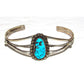Navajo Kingman Turquoise Cuff Bracelet Sterling Silver Native Signed