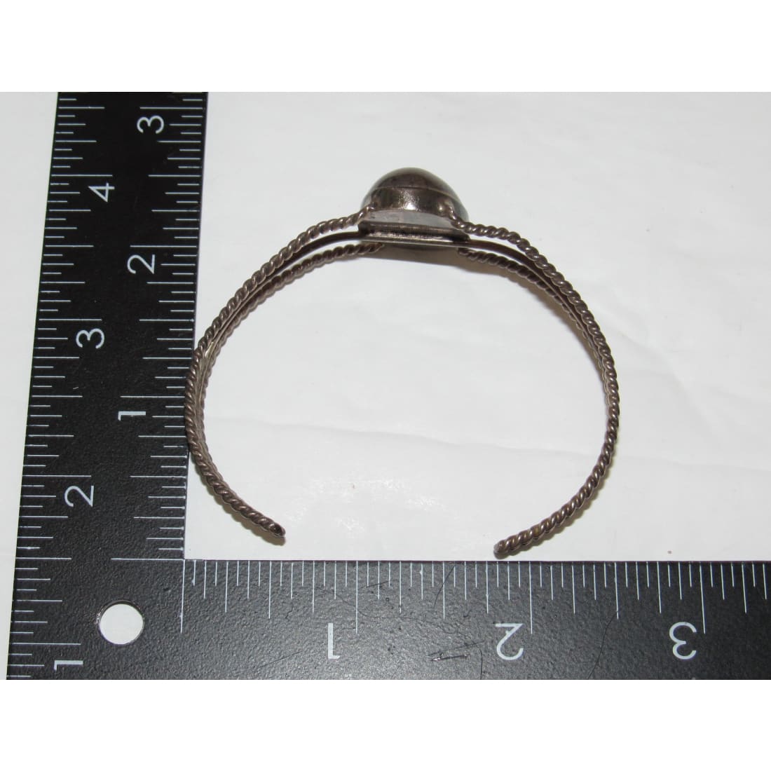 Vintage Taxco Mexico Hematite Cuff Bracelet 925 Silver