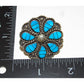 Zuni Turquoise Inlay Statement Ring Sz 7 F. Lowsayatee Sterling Silver
