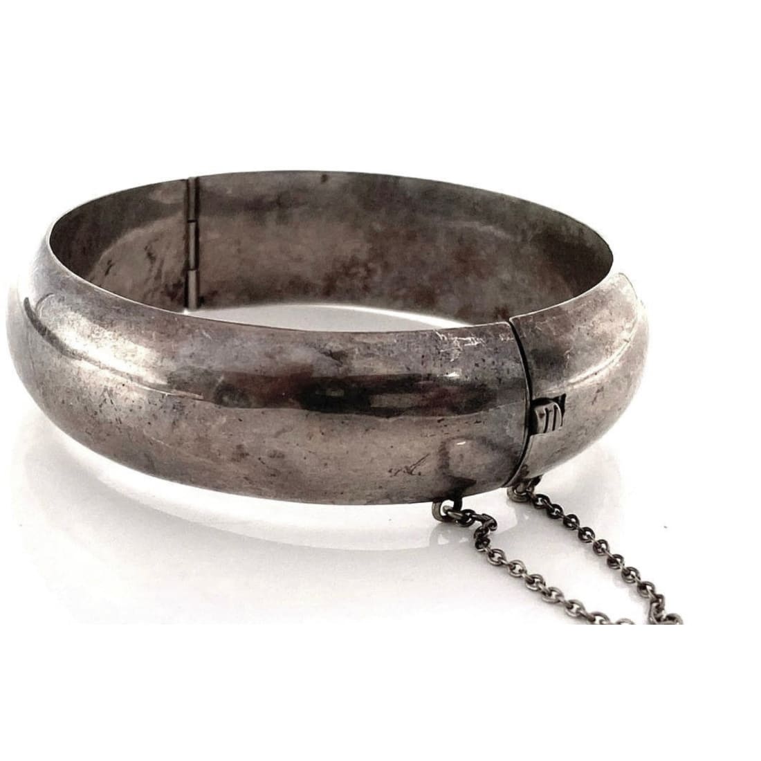 Vintage Taxco Mexico Modernist Sterling Silver Bangle Bracelet by AEM Studio