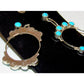 Zuni Snake Eye Turquoise Dangle Earrings Sterling Silver Native American