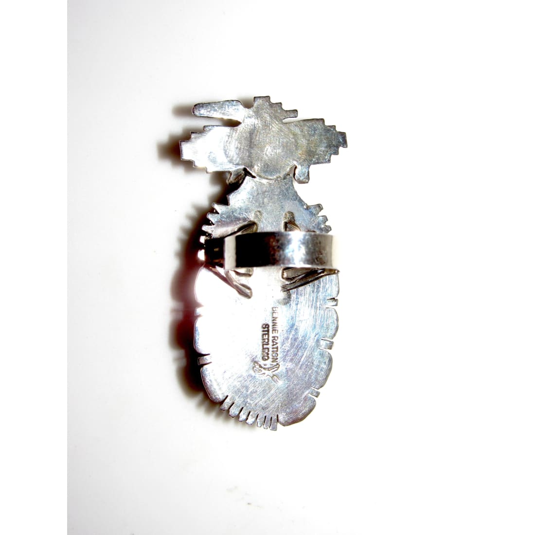 Navajo Kachina Ring Sz 8.5 Numer 8 Turquoise Sterling Bennie Ration