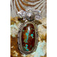 Navajo Kachina Ring Sz 8.5 Numer 8 Turquoise Sterling Bennie Ration