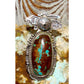 Navajo Kachina Ring Sz 8.5 Numer 8 Turquoise Sterling Bennie Ration