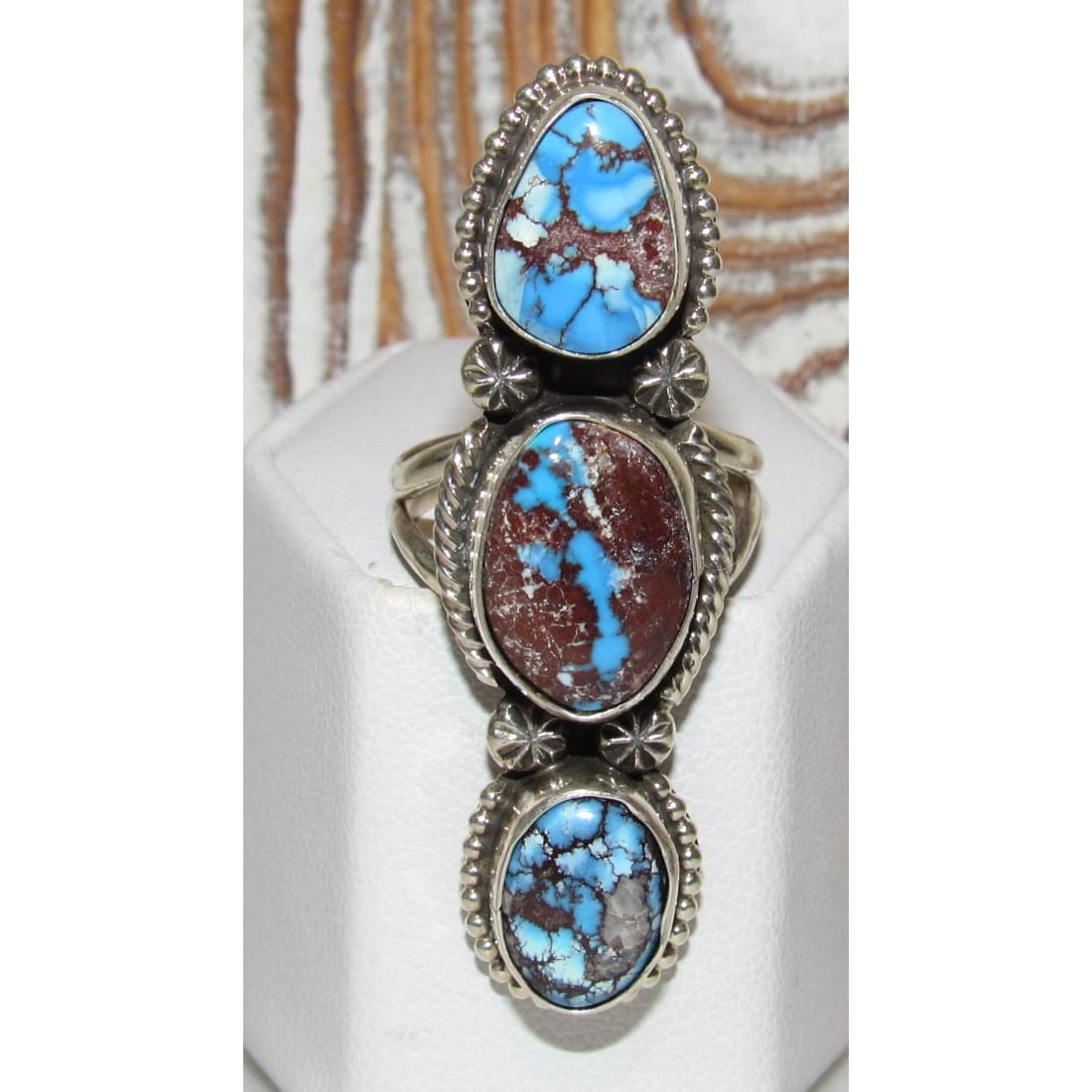 Navajo Golden Hills Turquoise Statement Ring Sz 8.5 Sterling Silver (Copy)