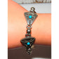 Mexican 925 Sterling Silver Onyx Inlay Link Bracelet