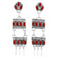 Zuni Coral Dangle Earrings Sterling Silver Native American