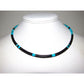 Navajo Rolled Jet & Turquoise Heishi Choker Necklace Native American 16"L