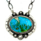Navajo Royston Turquoise Bar Necklace Sterling Silver Sam Yellowhair