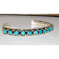 Navajo Kingman Turquoise Stacker Cuff Bracelet Sterling Silver Signed