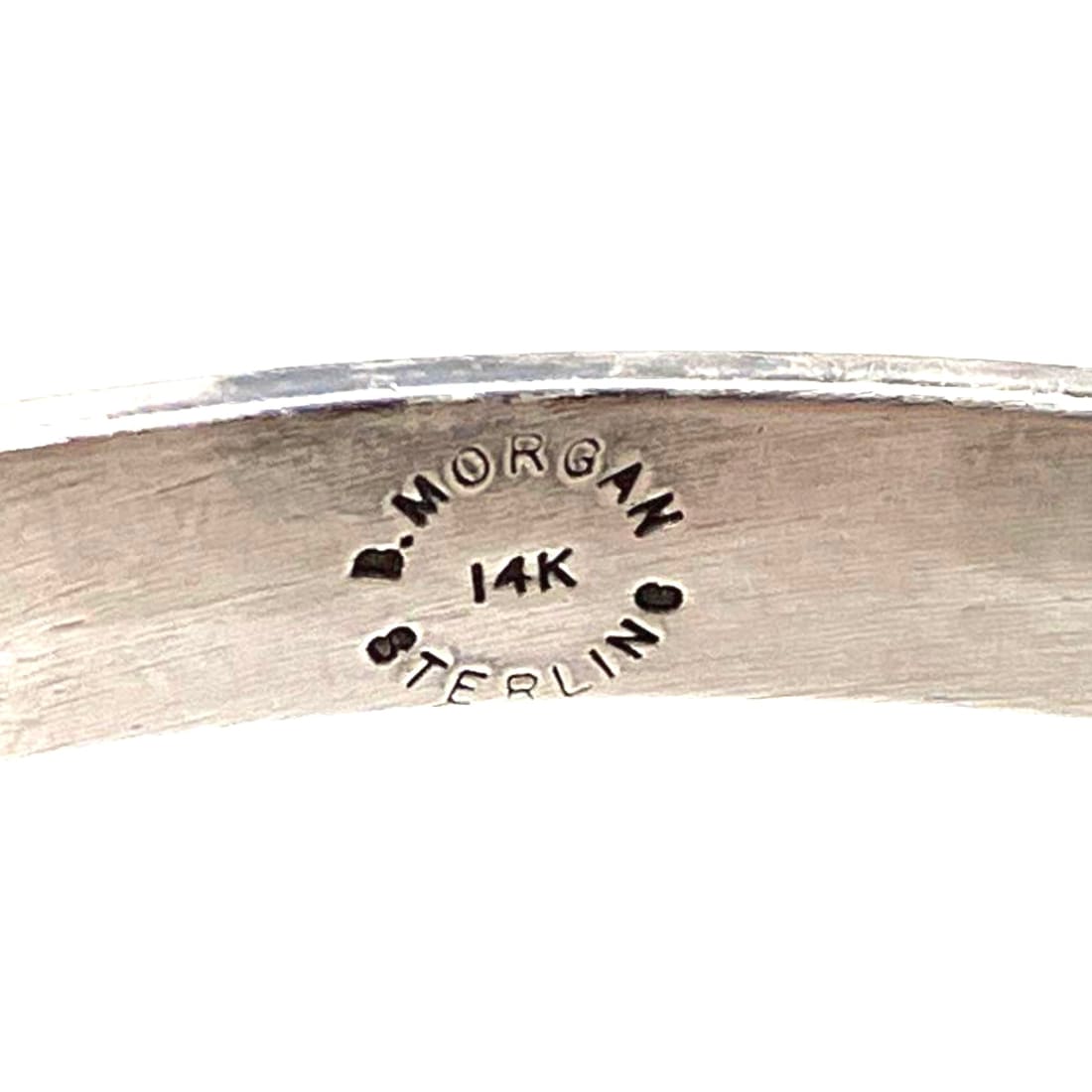 Vintage Navajo Sterling Silver 14K Gold Cuff Bracelet B Morgan Native American
