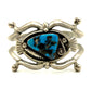 Old Pawn Navajo Morenci Turquoise Cuff Bracelet Sterling Silver 50G