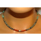 Santo Domingo Rolled Shell Orange Spiny & Turquoise Heishi Choker Necklace 16"L