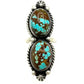 Navajo Number 8 Turquoise Statement Ring Sz 8 Adjustable Sterling Silver J Dixon