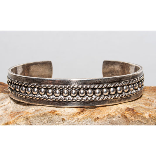 Vintage Taxco Mexican Silver Cuff Bracelet