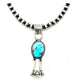 Navajo pearls squash blossom pendant golden hills with stunning turquoise in sterling silver setting.
