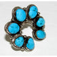 Navajo Turquoise Naja ring size 8 featuring Kingman turquoise set in sterling silver.