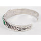 Vintage Navajo Fox Turquoise Cuff Bracelet Sterling Silver Old Pawn Signed