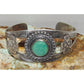 Fred Harvey Era Bracelet Navajo Sterling Turquoise Thunderbird Snake Cuff Old Pawn