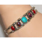Navajo Cuff Bracelet Turquoise Purple Spiny Red Spiny Sterling Silver Stacker