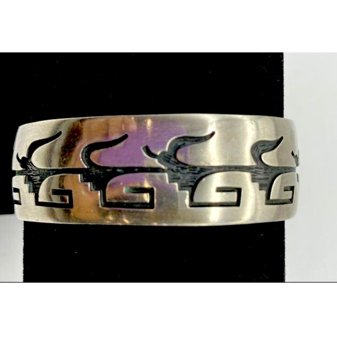Vintage Hopi Manuel Hoyungowa Sterling Silver Cuff Bracelet 40g Native American