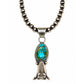 Navajo Pearls & Squash Blossom Pendant Royston Turquoise Sterling Silver