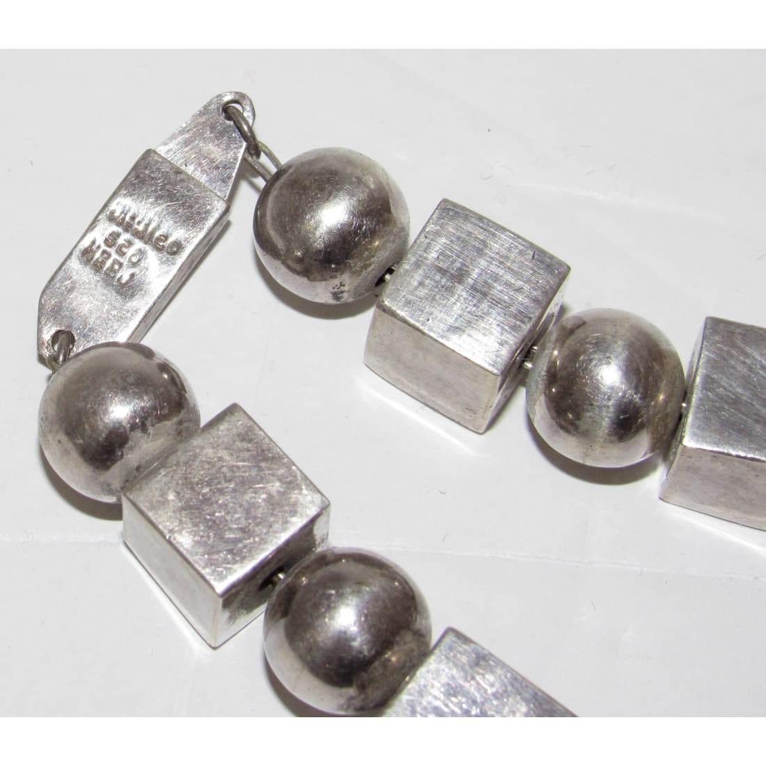 MOD Taxco Mexico Necklace Sterling Silver Beads Statement Necklace 122G