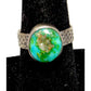 Navajo Sonoran Gold Turquoise Ring Sz 7 Sterling Silver Eli Skeets