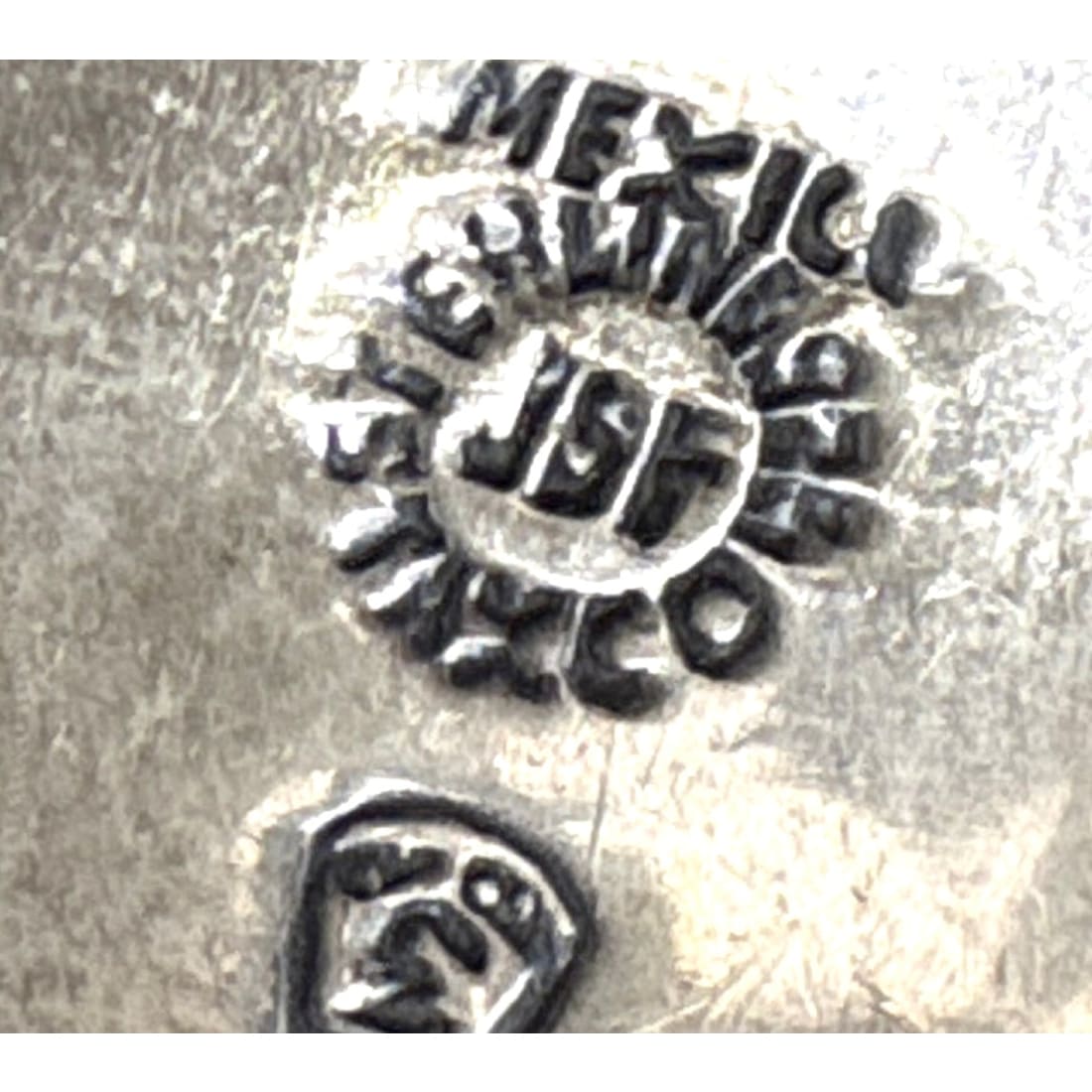 Vintage Taxco Mexico Modernist Sterling Silver Bangle Bracelet by JSF Studio